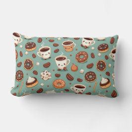 Schattige koffiefiguurtjes kussen