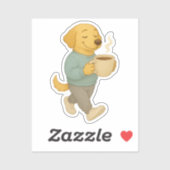 Schattige Koffiehond Clipart Sticker (Vel)