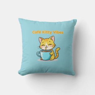**Schattige Koffiekat – Aardige Kat die Koffie Dri Kussen