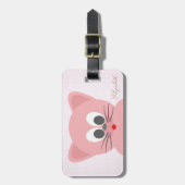 Schattige koffiekat, Stippen - Gepersonaliseerd Bagagelabel (Voorkant verticaal)