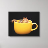 Schattige koffiekopje Chipmunk Canvas Afdruk (Voorkant)