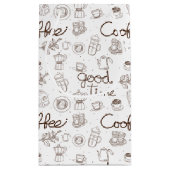 Schattige koffiepatroon Persoonlijk/Zakelijk Wit Klein Cadeauzakje (Achterkant)