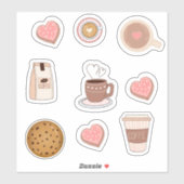 Schattige koffiestickers - Aardige cafeïne Sticker (Vel)