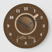schattige koffietijd voeg tekst toe grote klok (Voorkant)