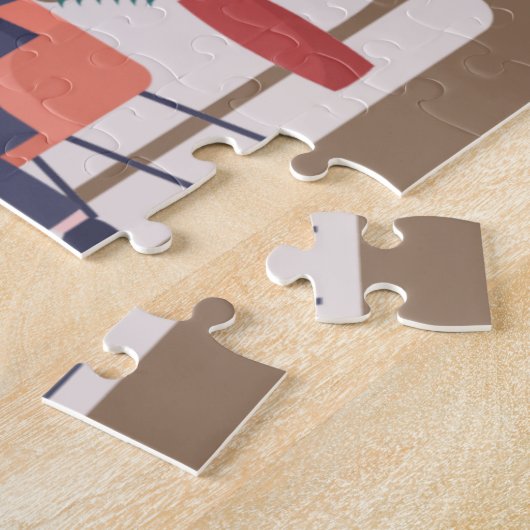 schattige koffiewinkelliefhebbers legpuzzel (Zijkant)