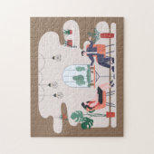 schattige koffiewinkelliefhebbers legpuzzel (Verticaal)