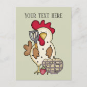 Schattige koken haan tekst toevoegen briefkaart (Voorkant)