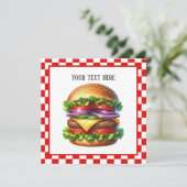 Schattige koken uit hamburger aanpasbaar partij pa kaart (Staand voorkant)