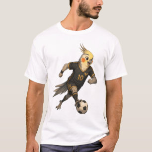 Schattige Koketiel Voetballer T-shirt