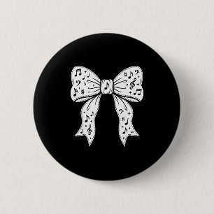 Schattige kokette boog muzieknoten muziekleraar ronde button 5,7 cm