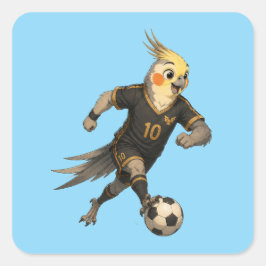 Schattige Kokkeliel Voetbalspeler Vierkante Sticker