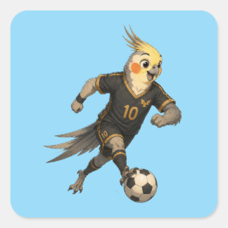 Schattige Kokkeliel Voetbalspeler Vierkante Sticker