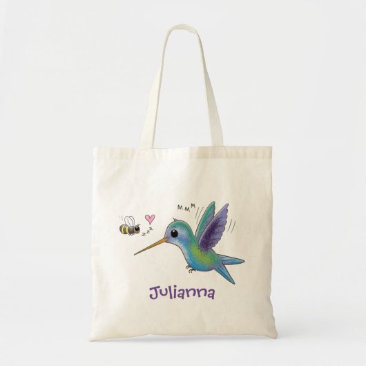 Schattige kolibrie- en bijenschilfers, illustratie tote bag (Voorkant)