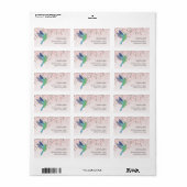 Schattige Kolibrie Kersenbloesem Etiket (Full Sheet)