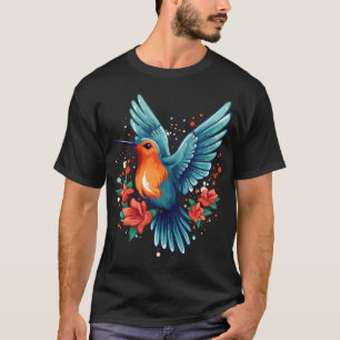 Schattige Kolibrie Met Bloemen I T-shirt