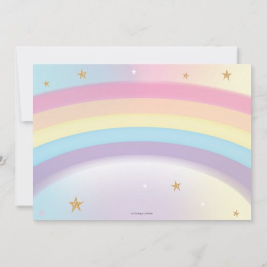 Schattige konijn 1e verjaardag meisjes regenboog k kaart (Achterkant)