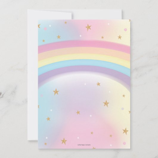 Schattige konijn 1e Verjaardag Meisjes Regenboog K Kaart (Achterkant)