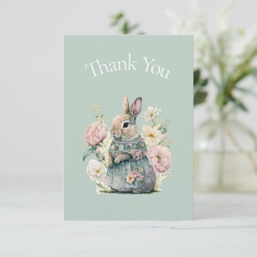 Schattige Konijn Baby Shower Bedankt (Staand voorkant)