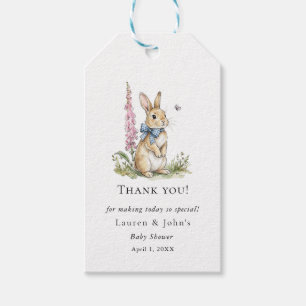 Schattige Konijn Baby Shower bedankt Cadeaulabel