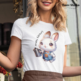Schattige Konijn Barista Hoppy Pasen & Aangepaste  T-shirt