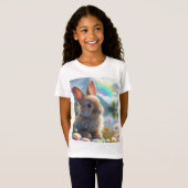 Schattige konijn bij een betoverd meer t-shirt (Voorkant volledig)