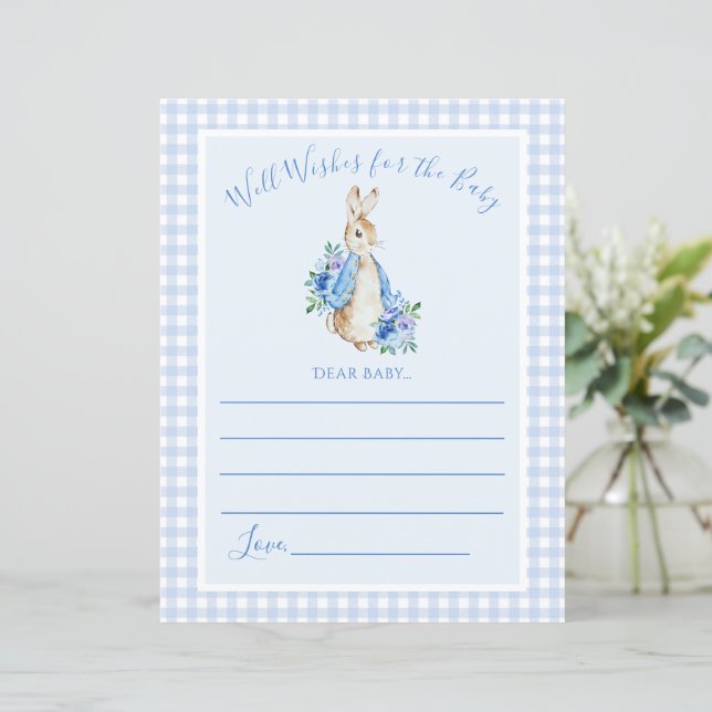 Schattige konijn blauw Baby shower spel (Staand voorkant)