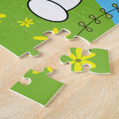 Schattige Konijn Bloemen En Vlinders Legpuzzel (Zijkant)