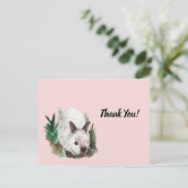 Schattige Konijn Blush Roze Baby shower Bedankt Briefkaart (Staand voorkant)
