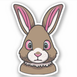 Schattige Konijn Cartoon Karakter Sticker