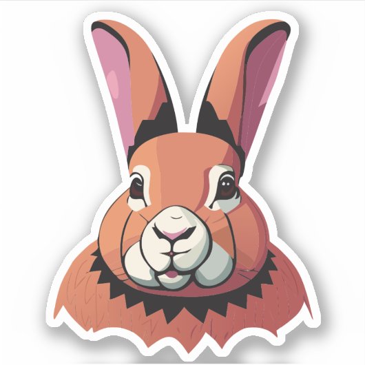 Schattige Konijn Cartoon Karakter Sticker (Voorkant)