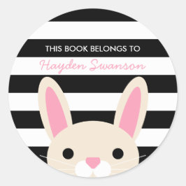 Schattige konijn | Dit boek behoort toe aan Ronde Sticker