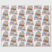 Schattige konijn & eieren hoppy paascadeau cadeaupapier (Vlak)