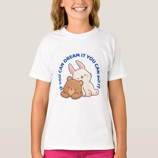Schattige konijn en Beer T-Shirt (Voorkant)