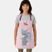 Schattige Konijn en Bril Gepersonaliseerde Naam Sc Schort (Insitu)