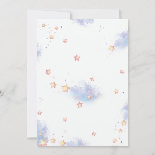 schattige konijn en de maan baby shower kaart (Achterkant)