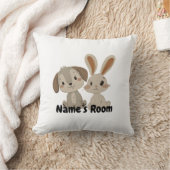 Schattige konijn en puppy vrienden Kinder kamer Kussen (Deken)