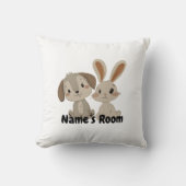 Schattige konijn en puppy vrienden Kinder kamer Kussen (Voorkant)