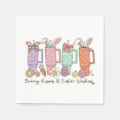 Schattige konijn en strikken Retro Coquette Pastel Servet (Voorkant)