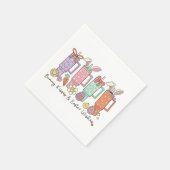 Schattige konijn en strikken Retro Coquette Pastel Servet (Hoek)