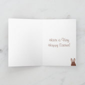 Schattige konijn en versierde eieren Happy Easter  Feestdagen Kaart (Binnen)