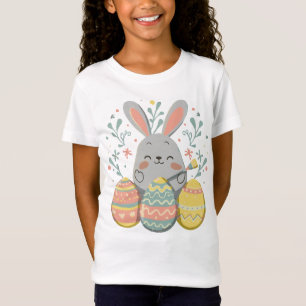 Schattige Konijn Gelukkig Paashaas Meisjes Kinder  T-shirt