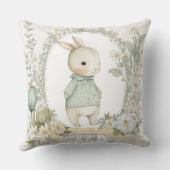 Schattige konijn gepersonaliseerd kussen (Achterkant)