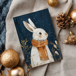 Schattige Konijn Gezellig Winter Night Woodland Ch Briefkaart