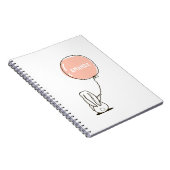 Schattige konijn. Grappig konijn voor kinderen met Notitieboek (Rechterzijde)