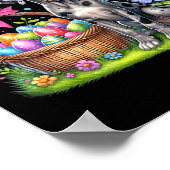 Schattige konijn Grote Deen Hond Paaseieren Mand E Poster (Hoek)