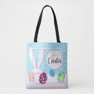 Schattige konijn Happy Easter Egg Hunt Party Sprin Tote Bag