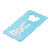 Schattige konijn Happy Easter Eggs Hunt Party Spri Creditkaart Flessenopener (Voorkant Gekanteld)