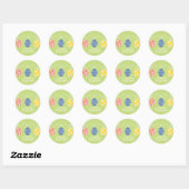 Schattige konijn Happy Easter Eggs Hunt Party Spri Ronde Sticker (Vel)