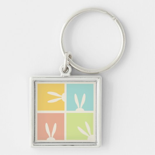 Schattige konijn Happy Easter Eggs Hunt Party Spri Sleutelhanger (Voorkant)