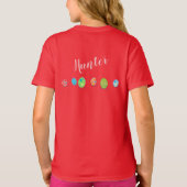 Schattige konijn Happy Easter Eggs Hunt Party Spri T-shirt (Achterkant)